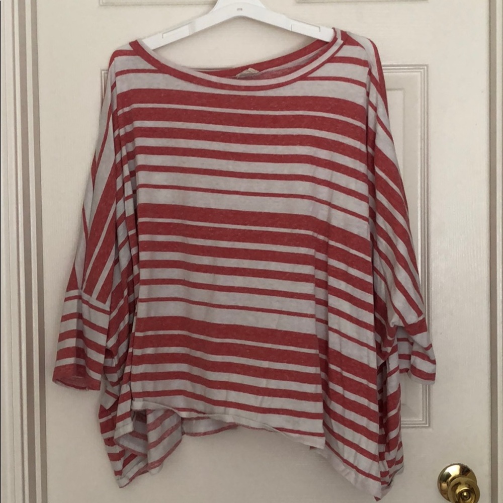 Oversized cropped stripe top